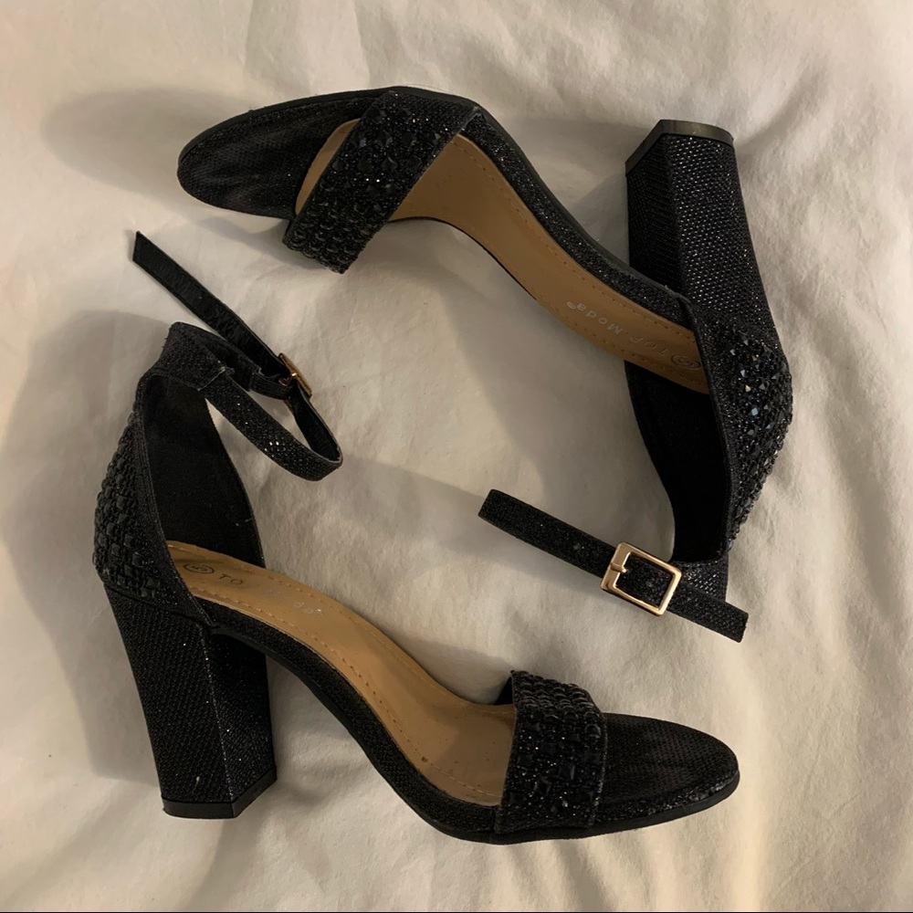 Black Sparkle Heels